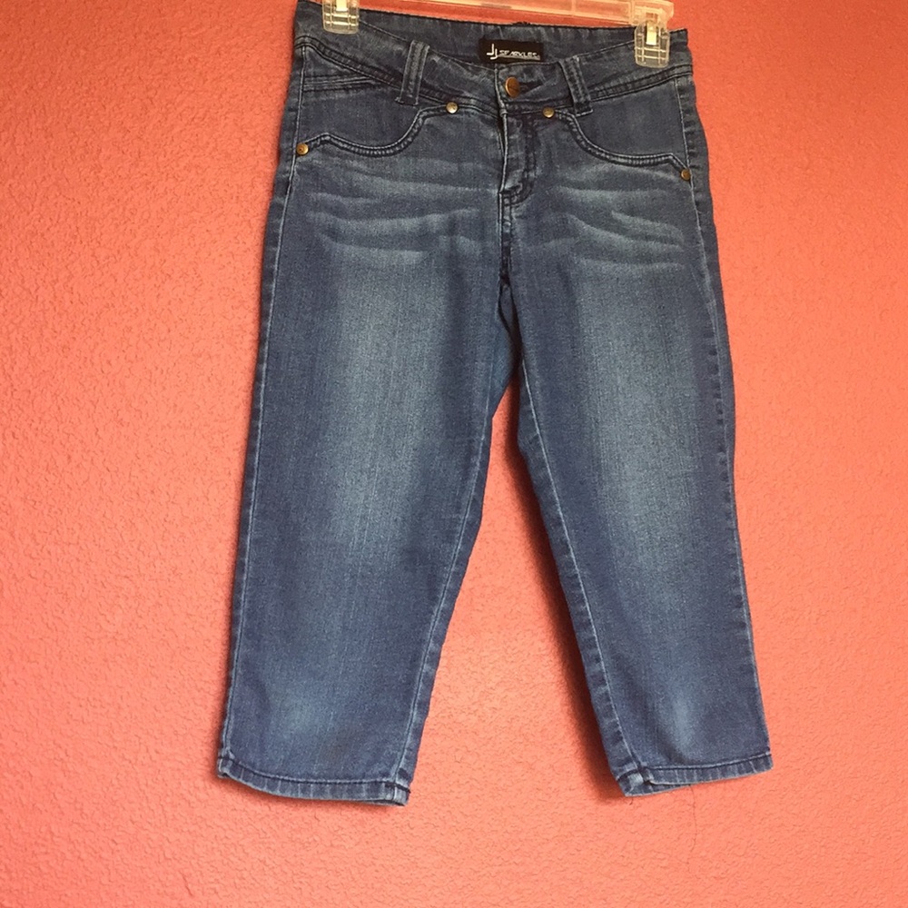 Navy Blue Long Jean Shorts